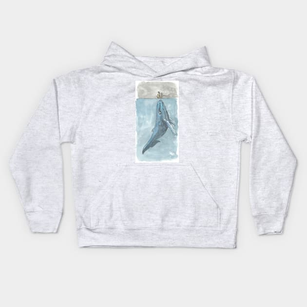 Giant Whale Kids Hoodie by Créa'RiBo